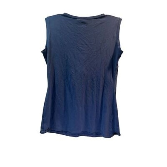 Weekend Max Mara Women's Blue Sequin Sleeveless Blouse Top Size L - Picture 2 of 5